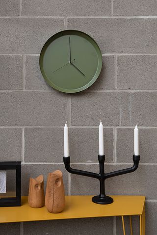 'Dish' wall clock, black by Atipico
