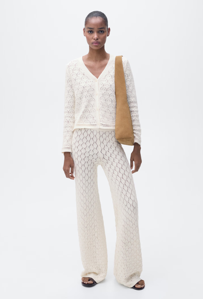 An image of a summer trouser trend from Mango.