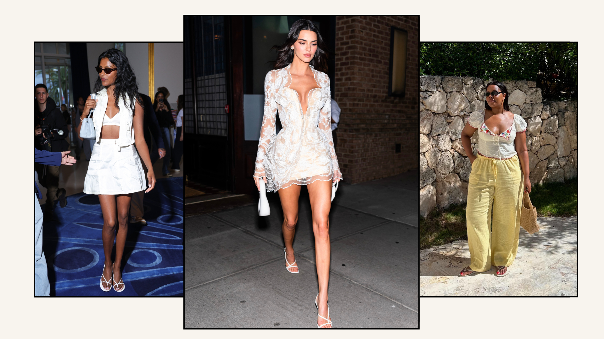 An image of the best white sandals on Simone Ashley, Kendall Jenner and @styleidealist.