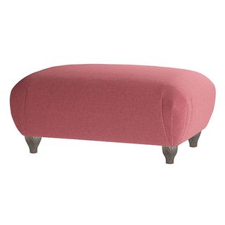 Pink Loaf footstool with short wooden legs