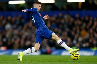 Mason Mount in action for Chelsea against Burnley in January 2020.