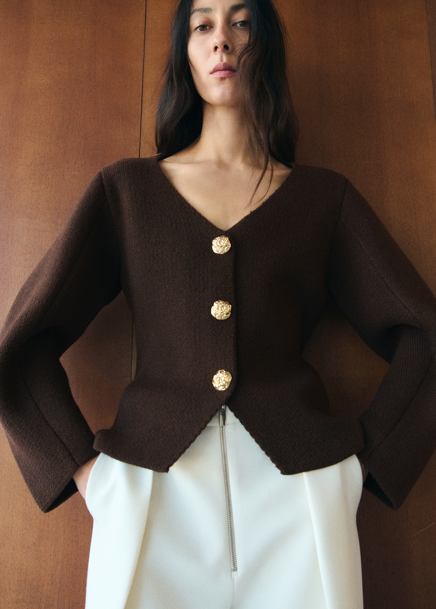 Knitted Jacket With Jewel Buttons - Women | Mango United Kingdom