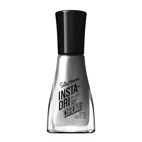 Sally Hansen Insta-Dri, Steel the Show, Quick Dry, Long Lasting, Opaque, Metallic Silver Nail Polish