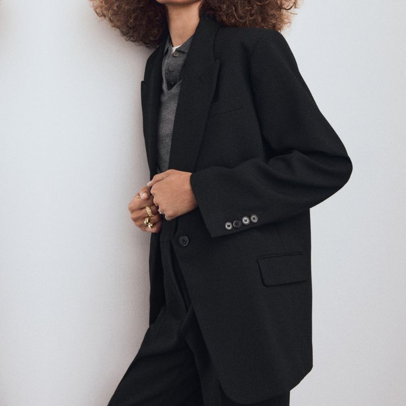 Mango long, black blazer