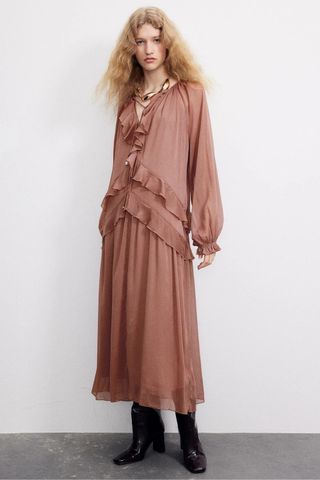 H&M Long Chiffon Dress