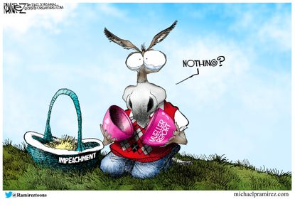 Political Cartoon U.S. Democrats Easter egg Mueller report