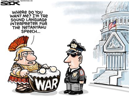 Political cartoon U.S. Netanyahu Congress world&nbsp;