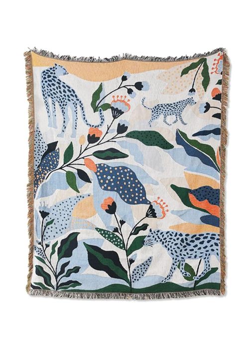  Double-Sided Cotton Woven Throw Blanket With Tassels 