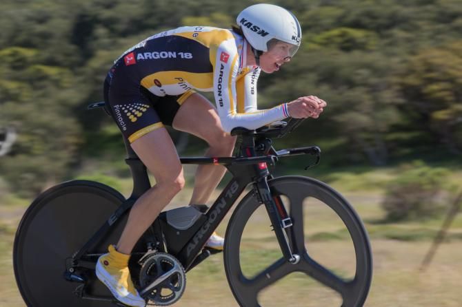Amy Thornquist (Pinnacle p/b Argon 18) finished 33 seconds off the winning time, good for fifth place and a jump to sixth overall.