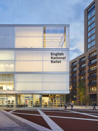 A view from the street of the English National Ballet building.