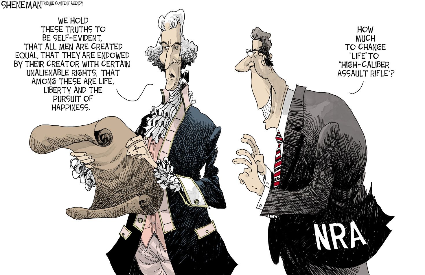 Political cartoon U.S. shooting Constitution NRA | The Week