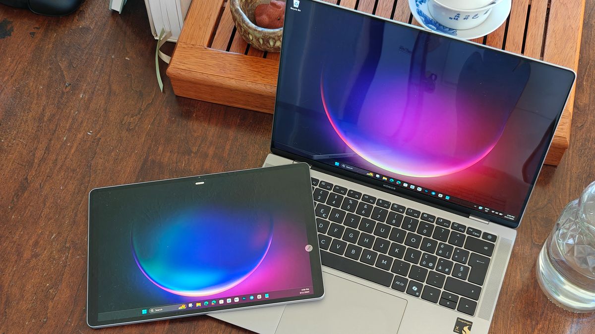 Using an Honor Pad V9 as a second monitor for the Honor MagicBook Art 14 Snapdragon laptop