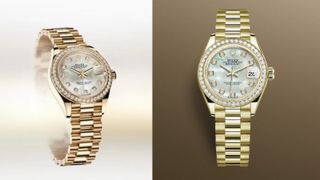 Lady date just gold watch