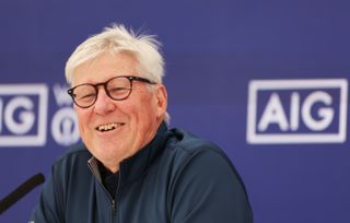 Martin Slumbers speaks at an AIG Women's Open press conference