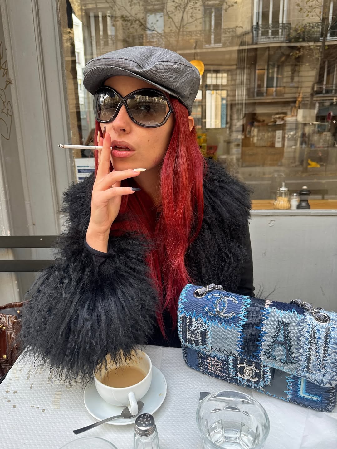 @mariegaguech wears a beret-cap