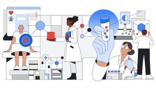 Google Cloud illustration of AI and healthcare