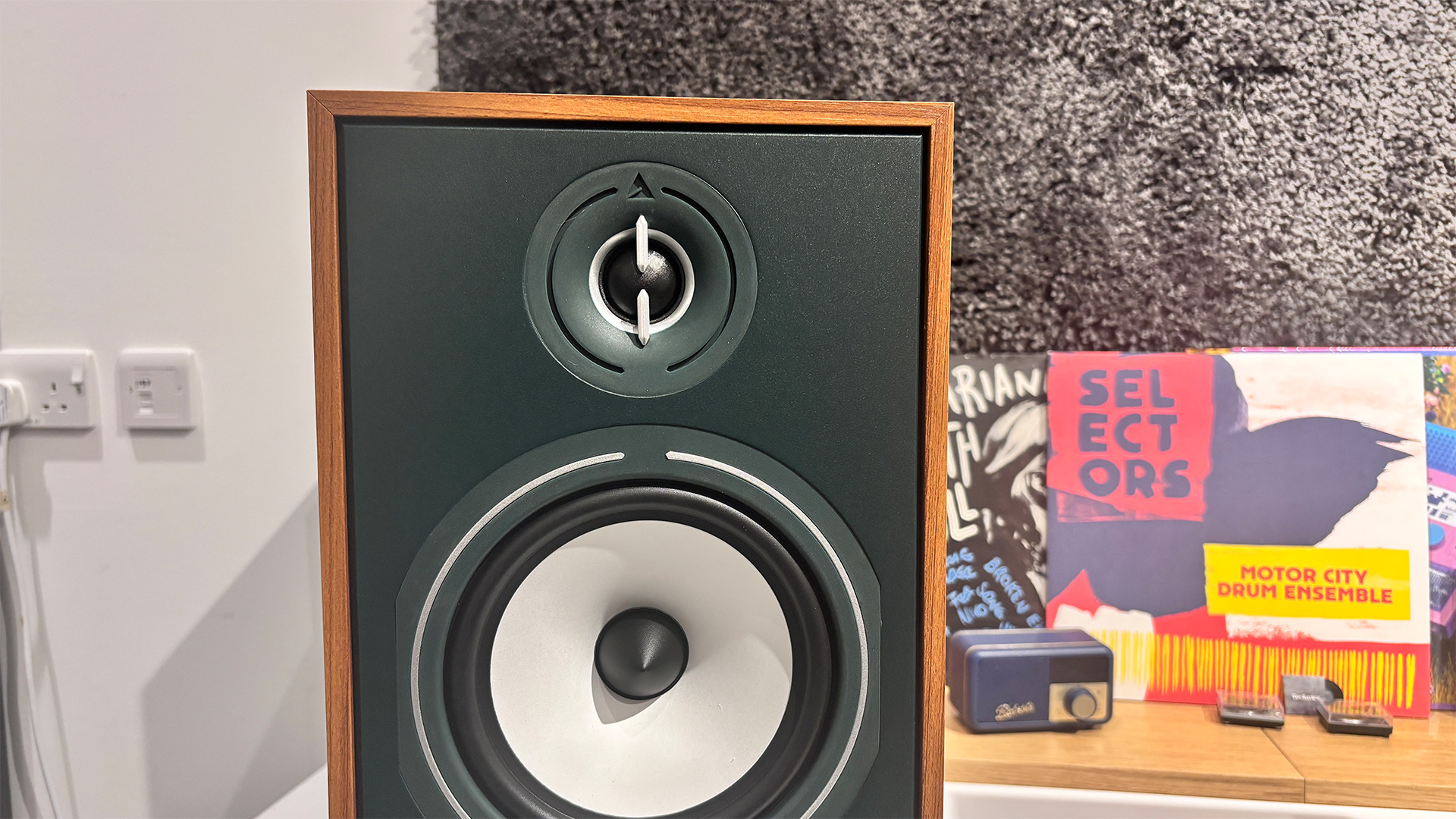 Triangle Borea BR04 standmount speakers detail of tweeter and mid/bass unit