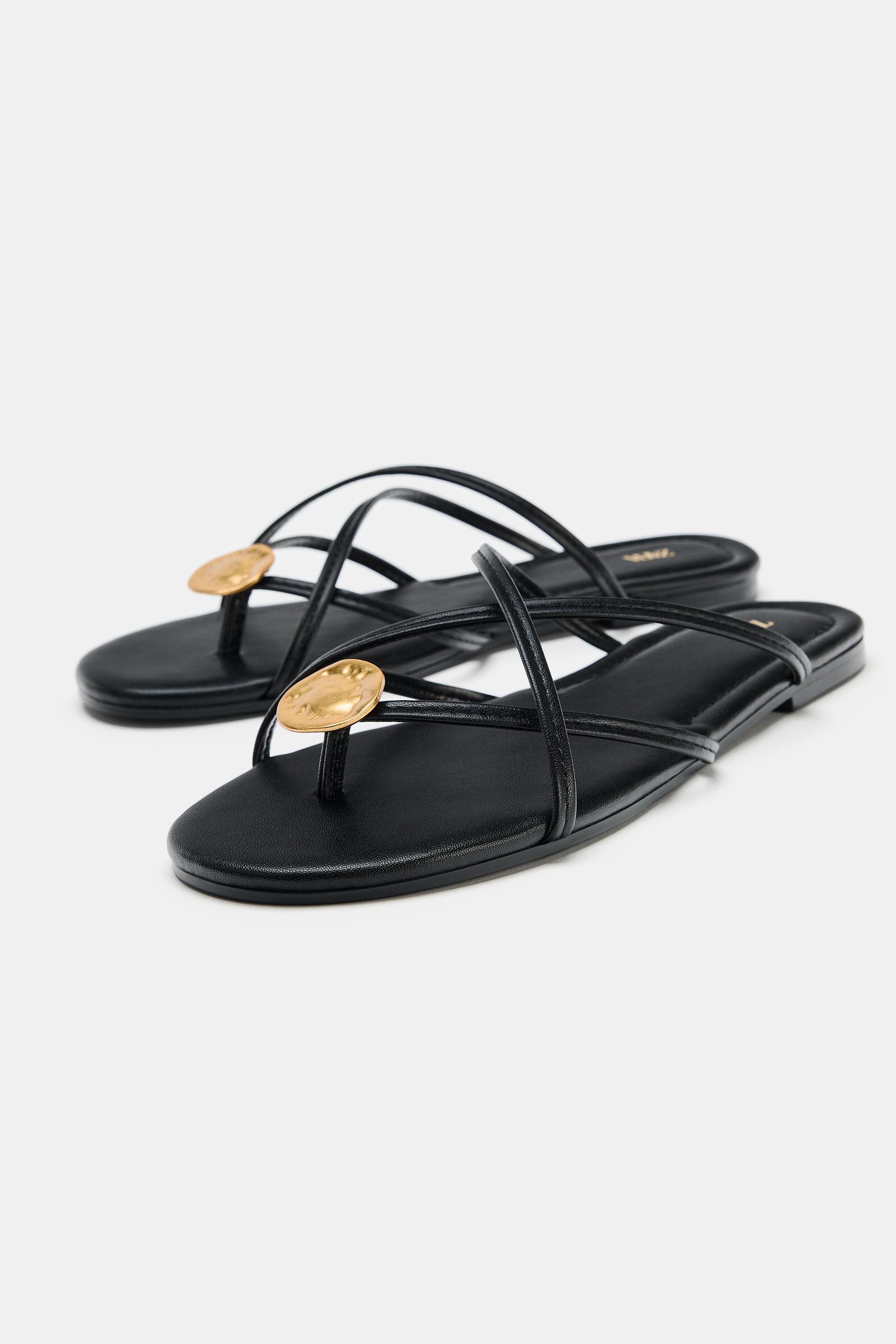 Multi-Strap Flat Sandals - Black - 2