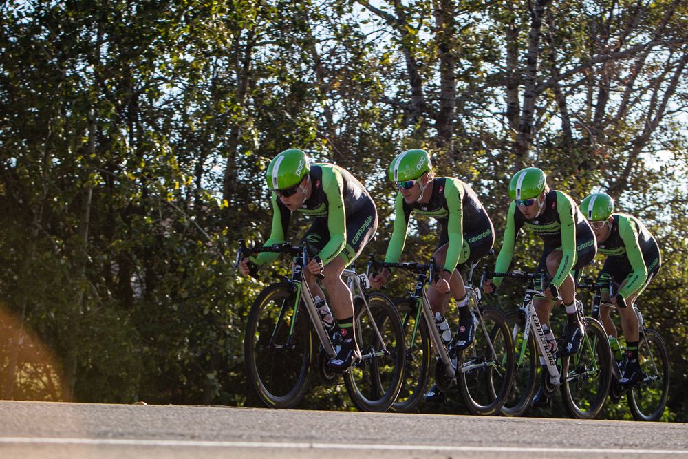 Cannondale-Garmin keeping the pace high as they head out