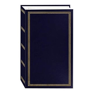 A traditional looking navy blue leather bound style book.