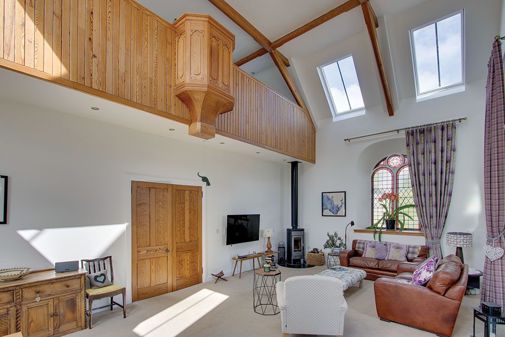 Property for sale with minstrels' gallery: The Bell Hoose, Kinneff, Kincardineshire.