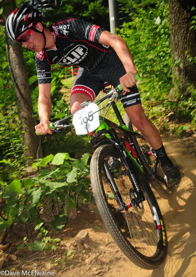 Garrett Gerchar (Cliff Bar) rriding second in the 17-18 race