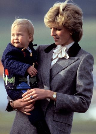 Prince William and Princess Diana, Aberdeen Airport, October 1983