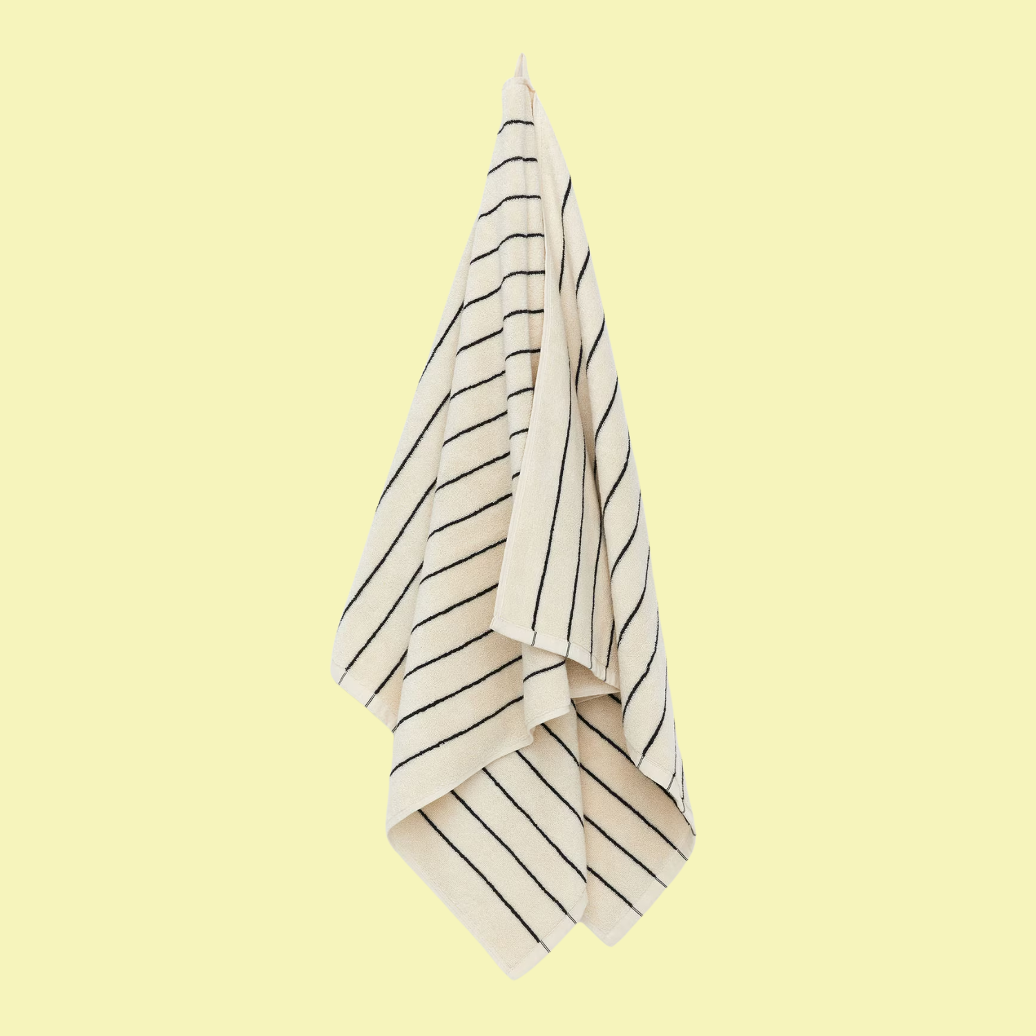 A striped bath towel