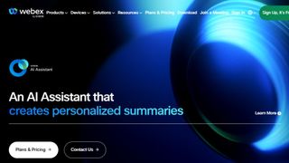 Website screenshot for Webex.