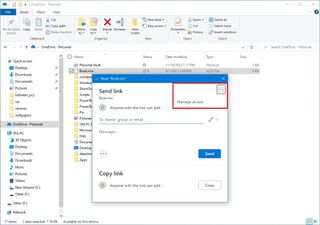 OneDrive manage access option