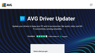 Website screenshot of AVG Driver Update Software