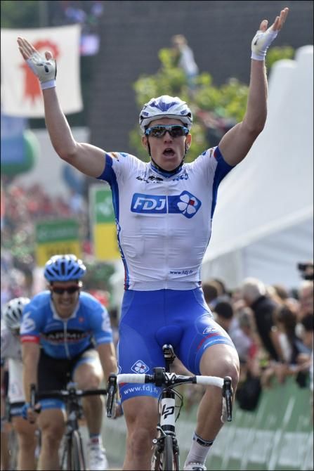Arnaud Demare (FDJ) was first through the final turn and won stage 4 at the Tour de Suisse