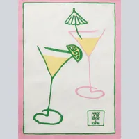 ALB x KITRI Cocktail Embroidered Tea Towel - £20 at Kitri