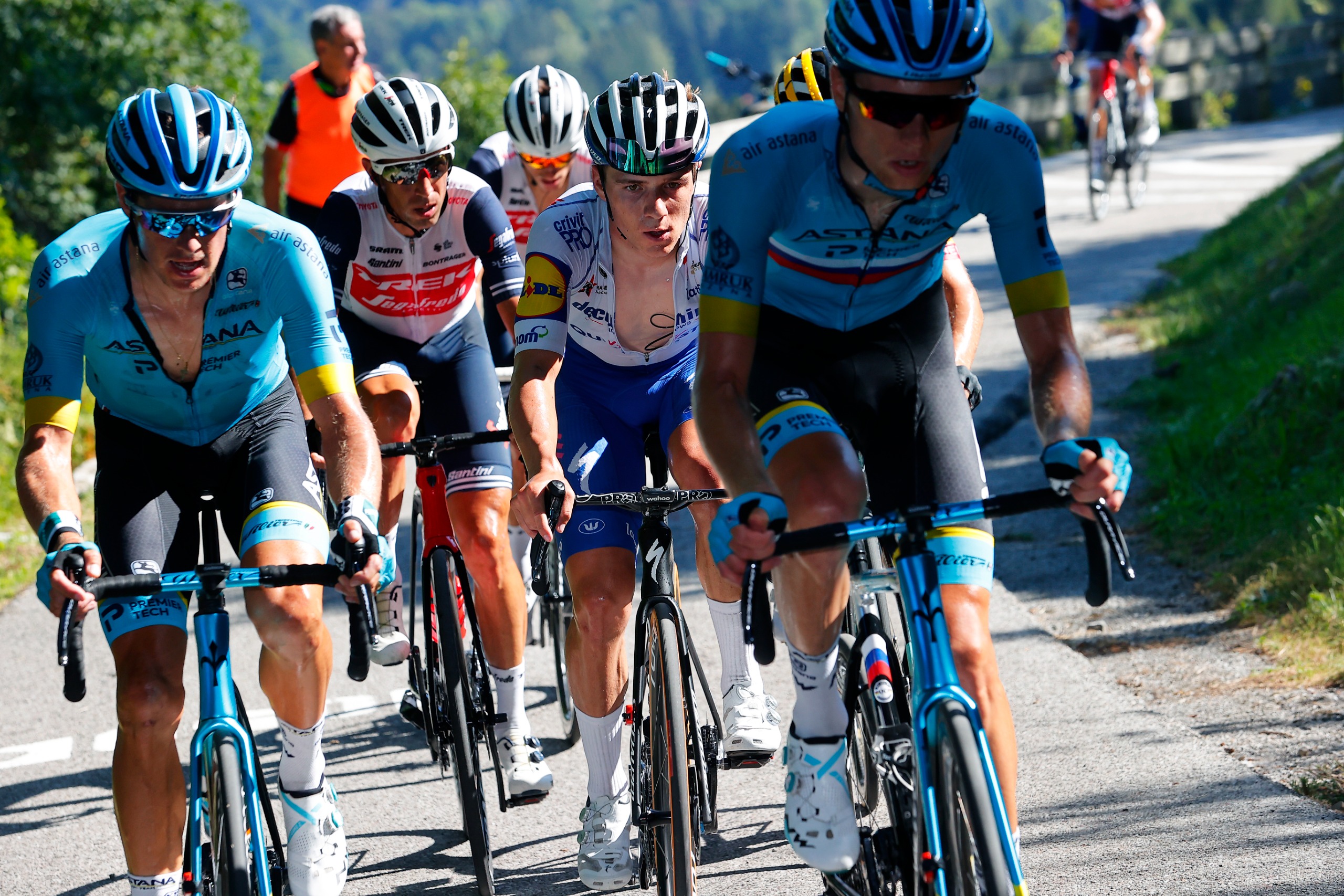 Jakob Fuglsang and Remco Evenepoel during the 114th Il Lombardia 2020 a 231km race from Bergamo to Como