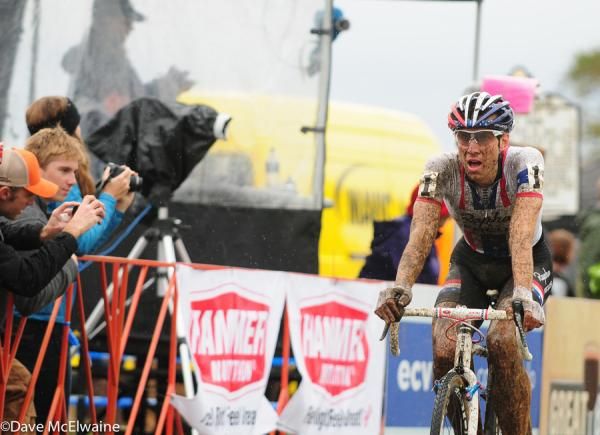 Jeremy Powers (Rapha Focus) had to work hard to secure second place