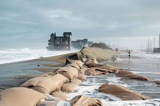 Sea level rise is swamping coasts; Rodanthe in the Outer Banks of North Carolina is pictured.