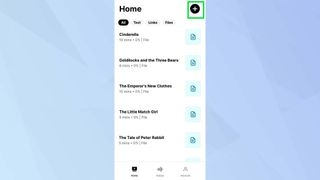 ElevenLabs reader app home page