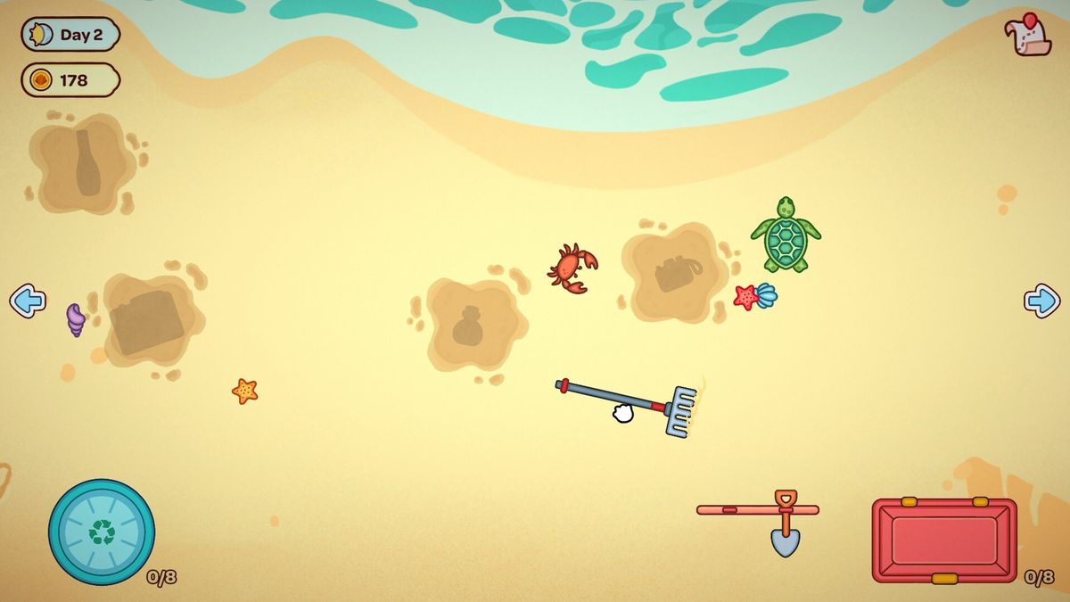 Digging up treasure at the beach.