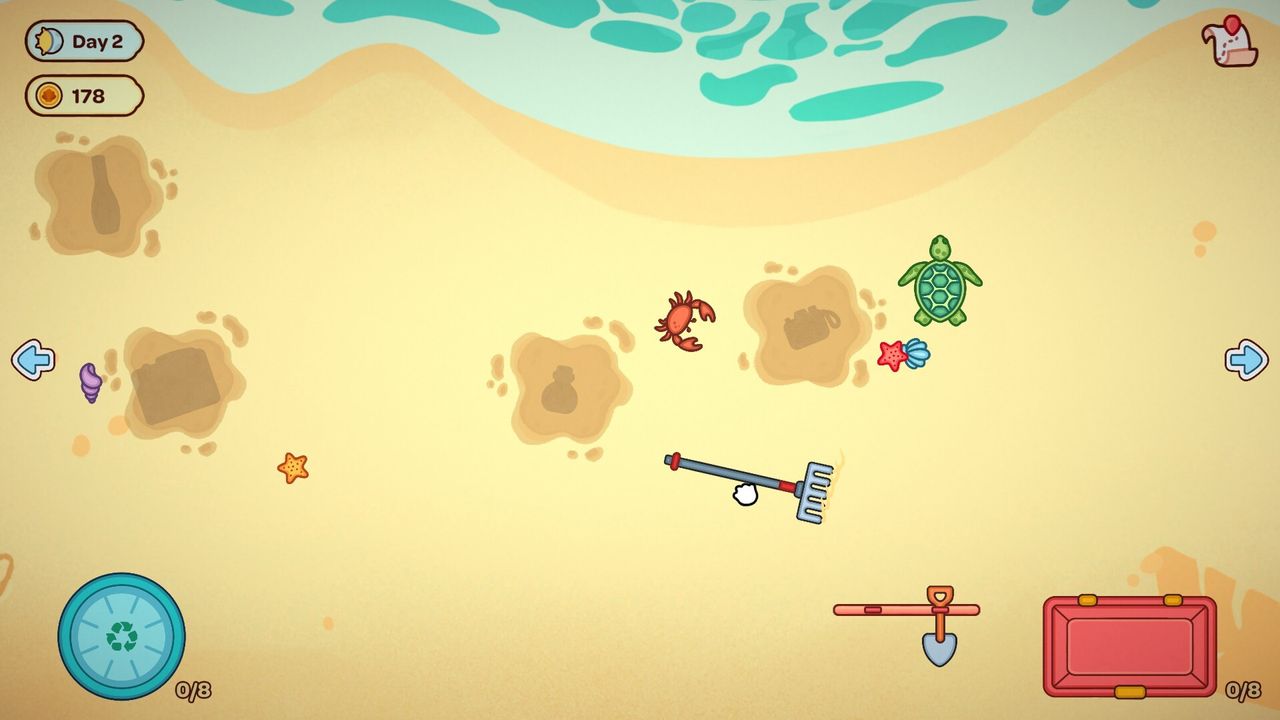 Digging up treasure at the beach.