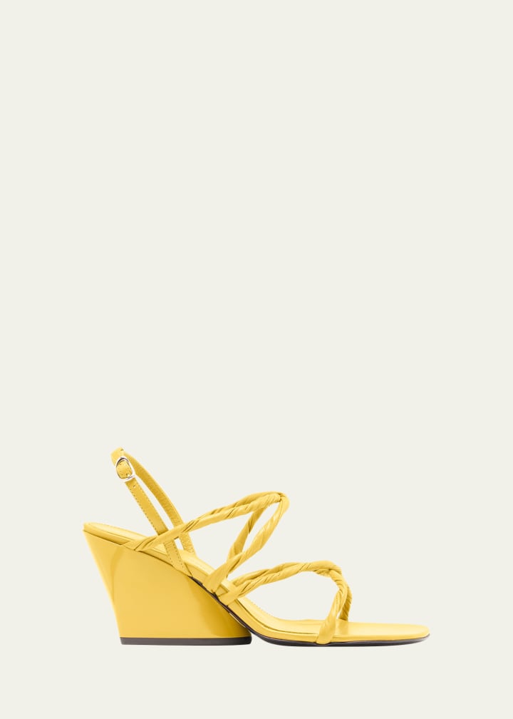 80mm Twist Slant Leather Sandals