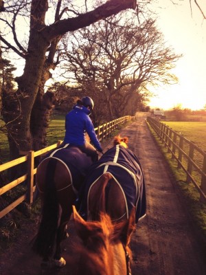 Walking back after some evening training