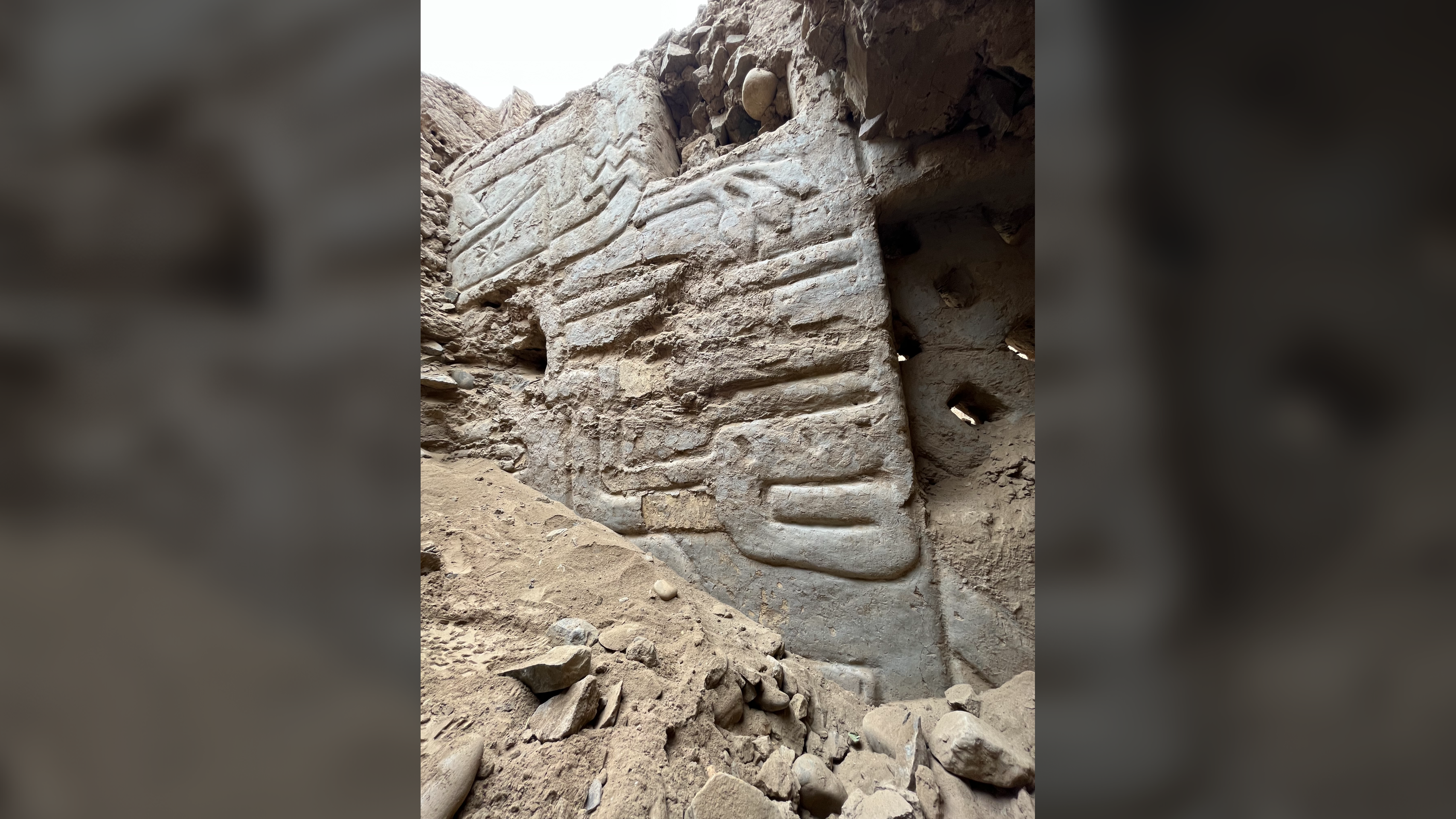 carved mural in an archaeological site