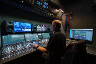 Interior of production truck used for major concerts, events and movie production