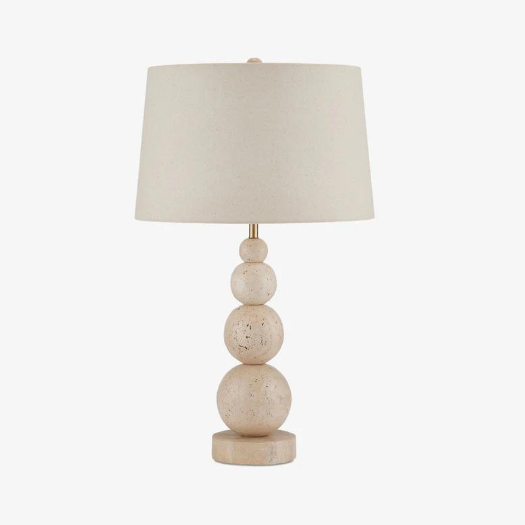 A white, sculptural table lamp