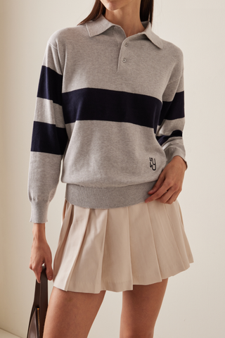 YAITTE Exclusive LA Cotton-Cashmere Polo Sweater