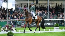 Susie Berry at Burghley Horse Trials 2024, on Irene Leva