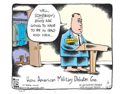Political cartoon John Boehner Iraq world