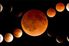Photographer John Ashley created this striking mosaic of the blood moon phases during a total lunar eclipse on April 15, 2014 as seen from Kila in northwestern Montana.