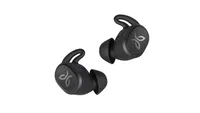 The Jaybird Vista true wireless earbuds in black with a logo on the side