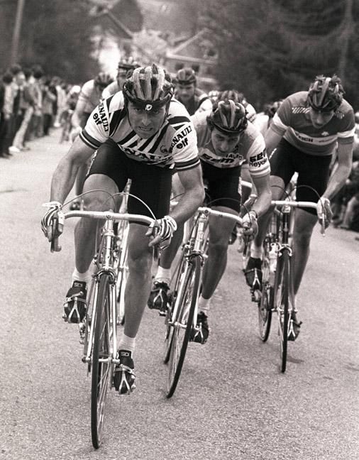 Bernard Hinault on the attack